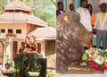 Jaramogi Oginga Odinga Mausoleum At Kang'O Ka Jaramogi In Bondo, Siaya County And Former President Uhuru Kenyatta Laying Wreath