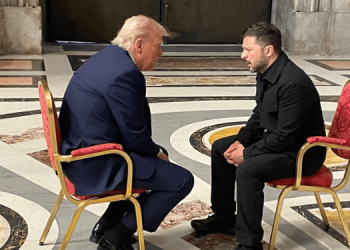 President Donald Trump And Ukrainian President Volodymyr Zelenskyy Held A 15-Minute Private Meeting In A Vatican Basilica During Their Visit To Rome For Pope Francis' Funeral In 2025 Photo/Andrii Sybiha X