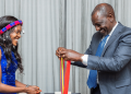 President William Ruto With Faith Kipyegon In New York, Usa. Photo/Pcs