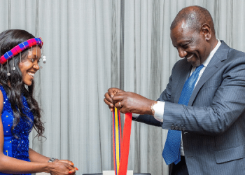 President William Ruto With Faith Kipyegon In New York, Usa. Photo/Pcs