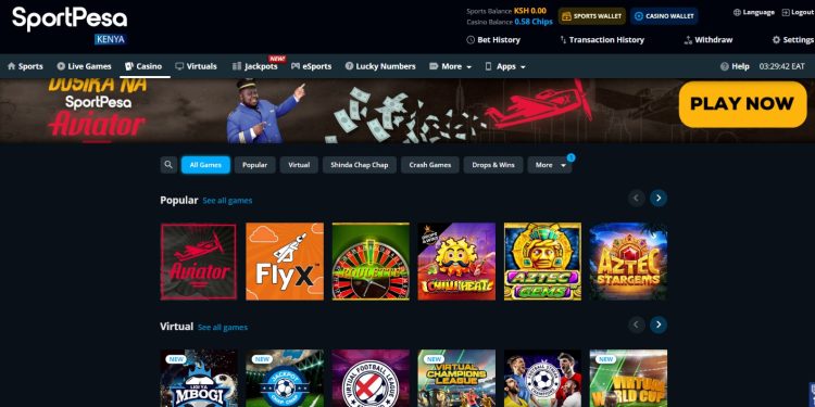 A Snapshot Of The Virtual Games Available On Sp[Ortpesa.