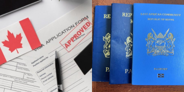 A Photo Collage Of Canadian Visa Application Form And Kenyan Passport. Photo/Global Alliance/Visit Nairobi