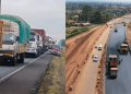 Kenha Clarifies Awarding Nairobi–Mau Summit Highway To Nssf And Chinese Firm A Photo Collage Showing Traffic Along The Nairobi–Nakuru–Mau Summit Highway And An Aerial View Of Ongoing Construction At The Gitaru Interchange. Photo/Kenha/ Swala