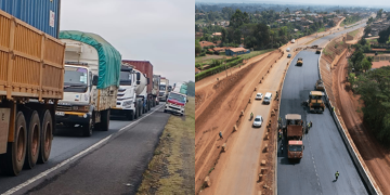 A Photo Collage Showing Traffic Along The Nairobi–Nakuru–Mau Summit Highway And An Aerial View Of Ongoing Construction At The Gitaru Interchange. Photo/Kenha/ Swala