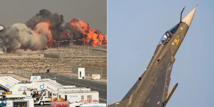 Last Moments Of Indian Fighter Jet That Crashed At Dubai Air Show Last Moments Of Indian Fighter Jet That Crashed At Dubai Air Show