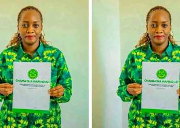 Jessica Magufuli Posing For A Photo With Ccm Card. Photo/Jessicafacebook