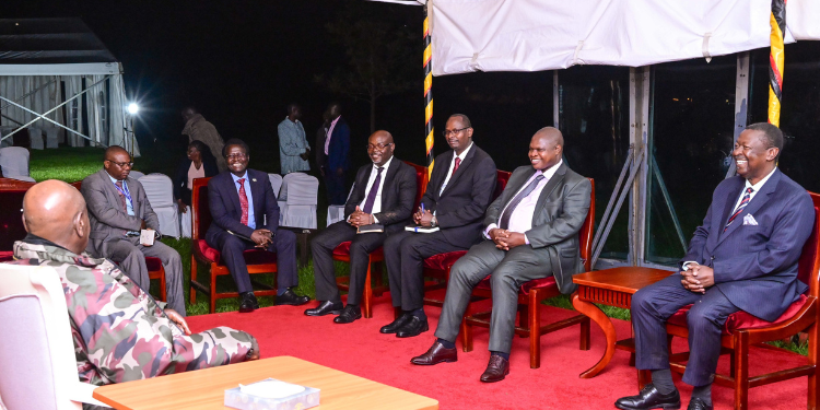 A Photo Of Prime Cs Musalia Mudavadi, Uganda'S President Yoweri Museveni And Kenyan Delegates At The State Lodge In Uganda On November 20, 2025 The Photo/Office Of Prime Cs