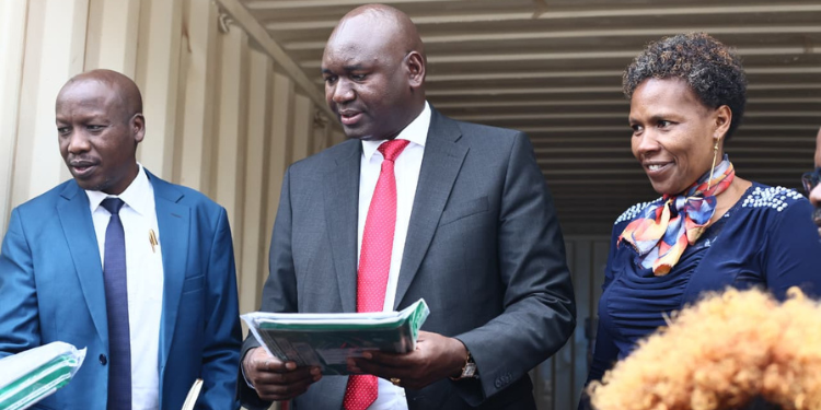 Education Ps Julius With Kcse Exam Papers In Westland. Photo/ Julius Bitok Senior School