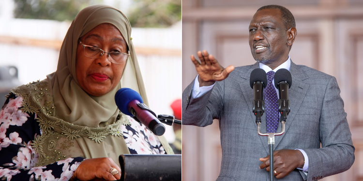 Govt Moves To Rescue Kenyans Trapped In Tanzania A Collage Of President William Ruto And Tanzania'S President Samia Suluhu. Photo: Pcs / Ikulu Ya Tanzania