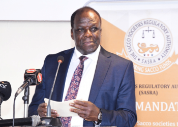 Cooperatives Cs Wycliffe Oparanya During The Release Of The Sacco Supervision Annual Report 2023 And The Status Of Sacco Industry. Photo/Sasra Ke X