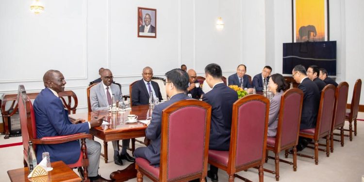 President Ruto In A Meeting With China Delegates In Kenya. Photo/X